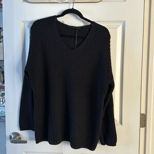 Jenni kayne black cotton cabin sweater